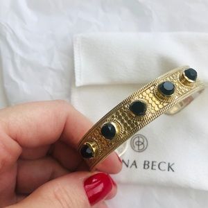 Anna Beck Cuff Bracelet with Black Onyx Stones